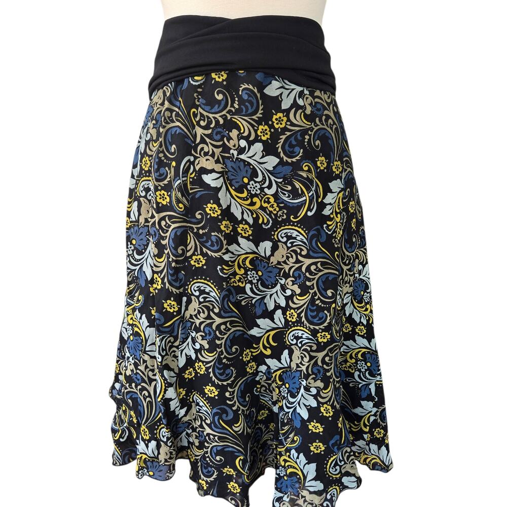 Vintage 90's Whimsy Goth Reversible Fold Over Waist Maxi Skirt Size: XL